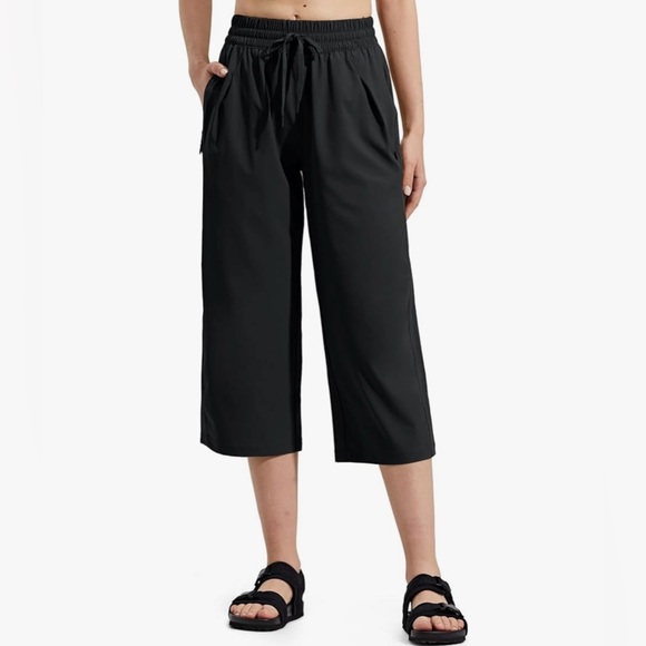 Pants - ZUTY Capri Pants for Women Wide Leg Lightweight Quick Dry Pockets Size XL